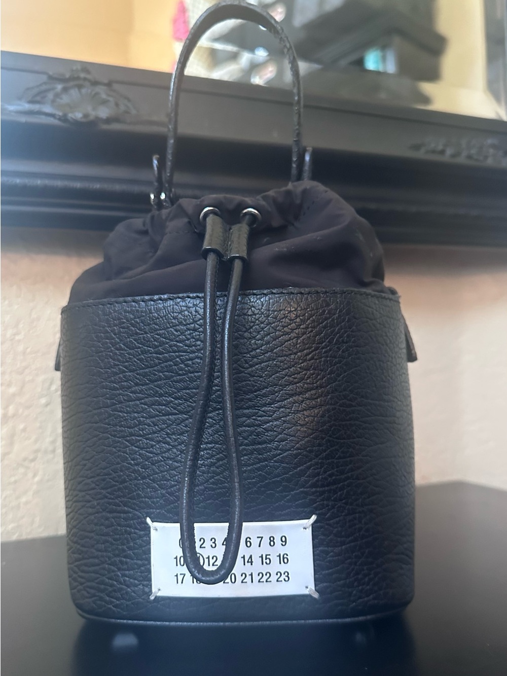 Black Maison Margiela Leather Bucket Bag